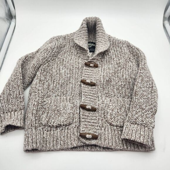 OshKosh Bgosh Toggle Button Knit Shawl Collar Cardigan Sweater Oatmeal Beige 24M - Picture 1 of 7